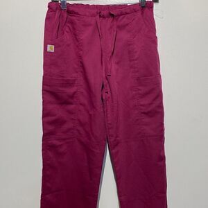 Carhartt Women's Elastic Waist Scrub Pants In Magenta Size XS
